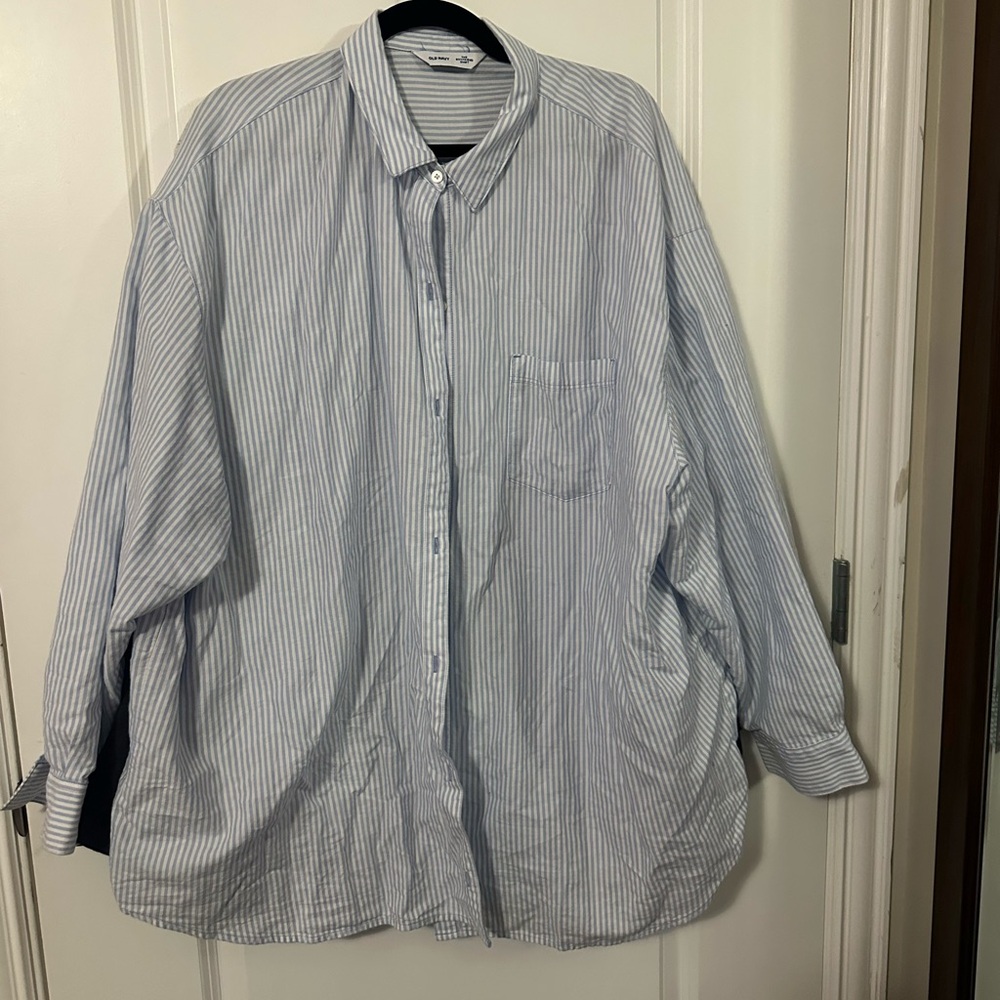 Classic Blue Striped oversized boyfriend shirt